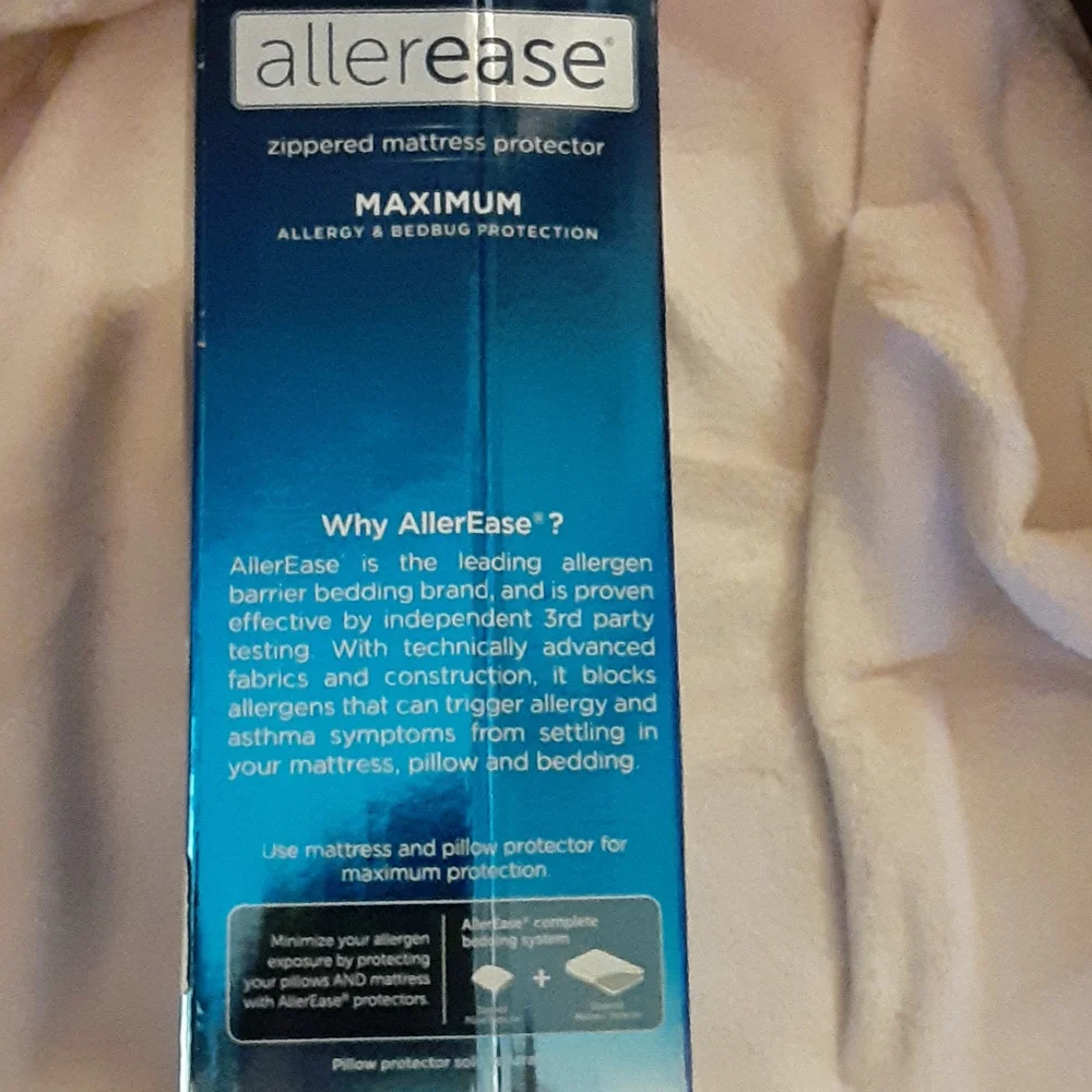 Allerease Maximum Zippered mattress Protector allergy bedbug protect White New…